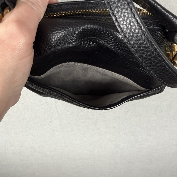 Vince Camuto Chica Round Black Genuine Pebble Leather Top Handle Crossbody Bag - Picture 7 of 12